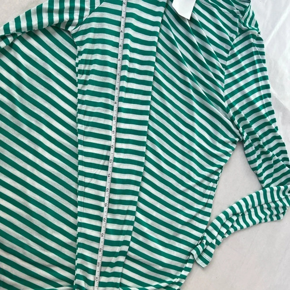 H&M Striped Long Sleeve Top Womens XL Green Tee Soft Stretch NWT - Picture 6 of 9